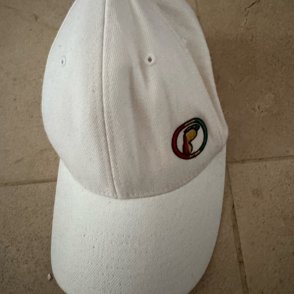 White Baseball Cap with Embroidered Logo